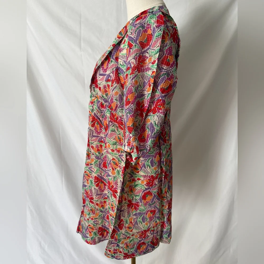 ba&sh Aleo Floral Mini Dress Multicolor Artsy NWT XS Oversized Fit - Picture 3 of 10